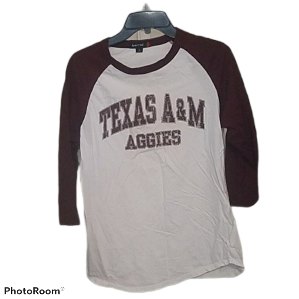 Sport tek Texas A&M aggies baseball styled shirt